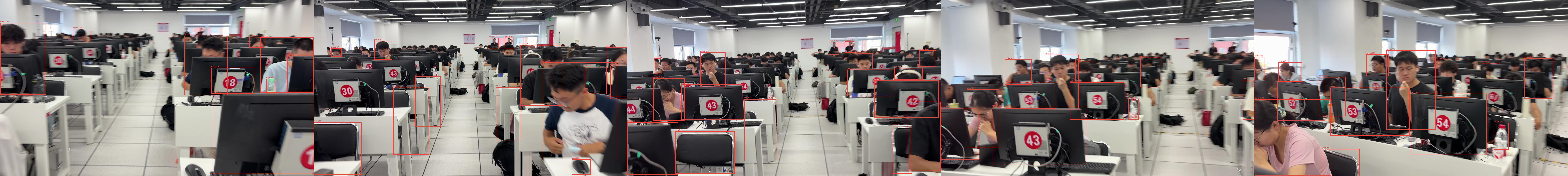 YOLO 对教室画面的人员检测结果